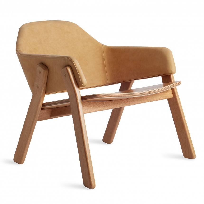 Blu Dot Clutch Leather Lounge Chair