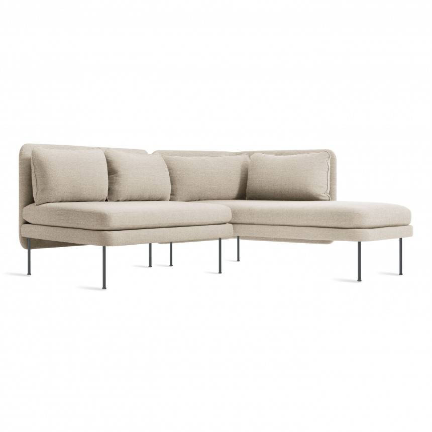Blu Dot Bloke Armless Sofa with Right Arm Chaise