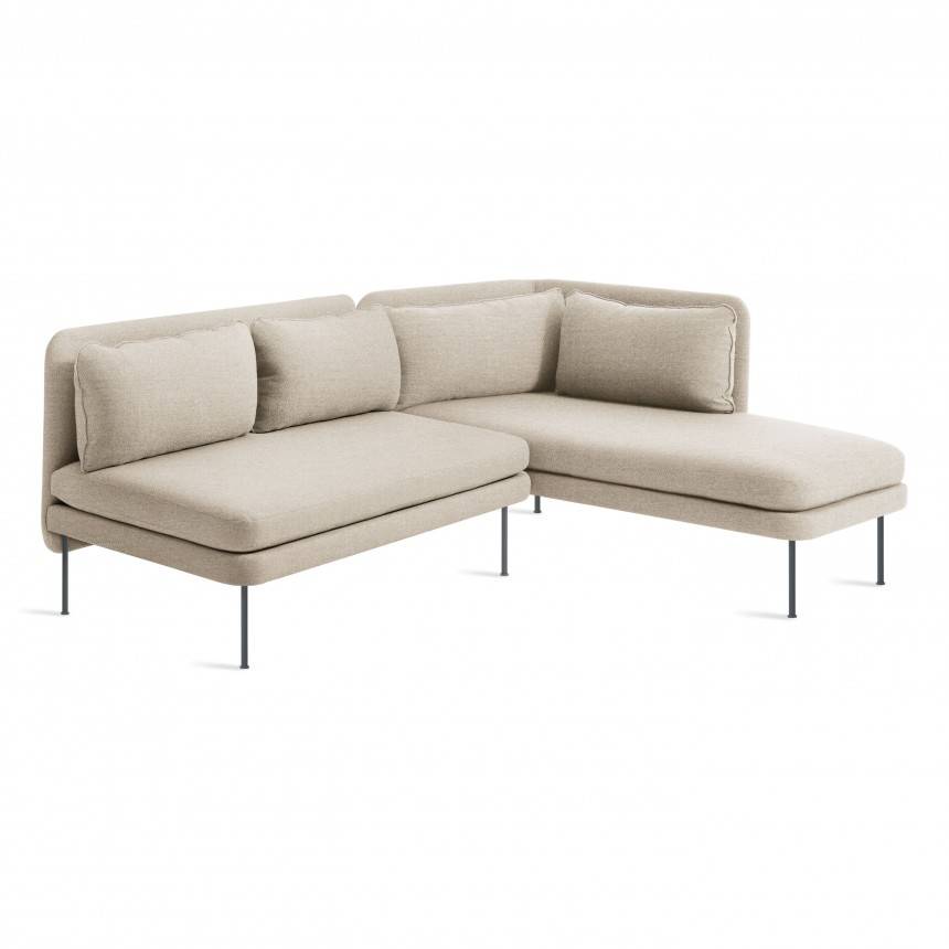 Blu Dot Bloke Armless Sofa with Right Arm Chaise