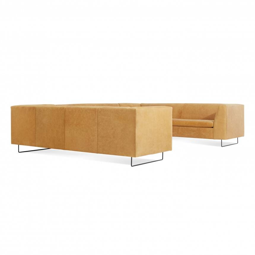 Blu Dot Bonnie and Clyde U-Shaped Leather Sectional Sofa