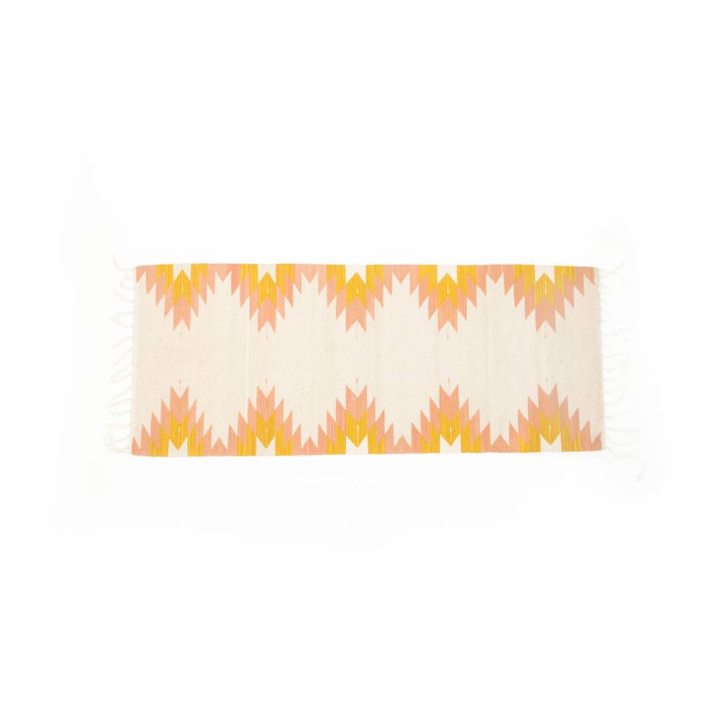 Evoke The Spirit Handwoven Runner Rug Guava White