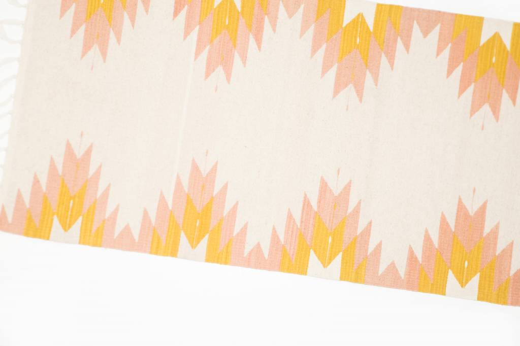 Evoke The Spirit Handwoven Runner Rug Guava White