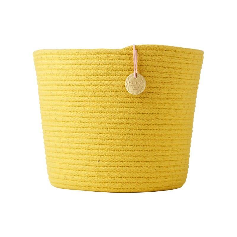 Round Rope Storage Basket Yellow Kreatelier Rice Round Rope Storage Basket Yellow