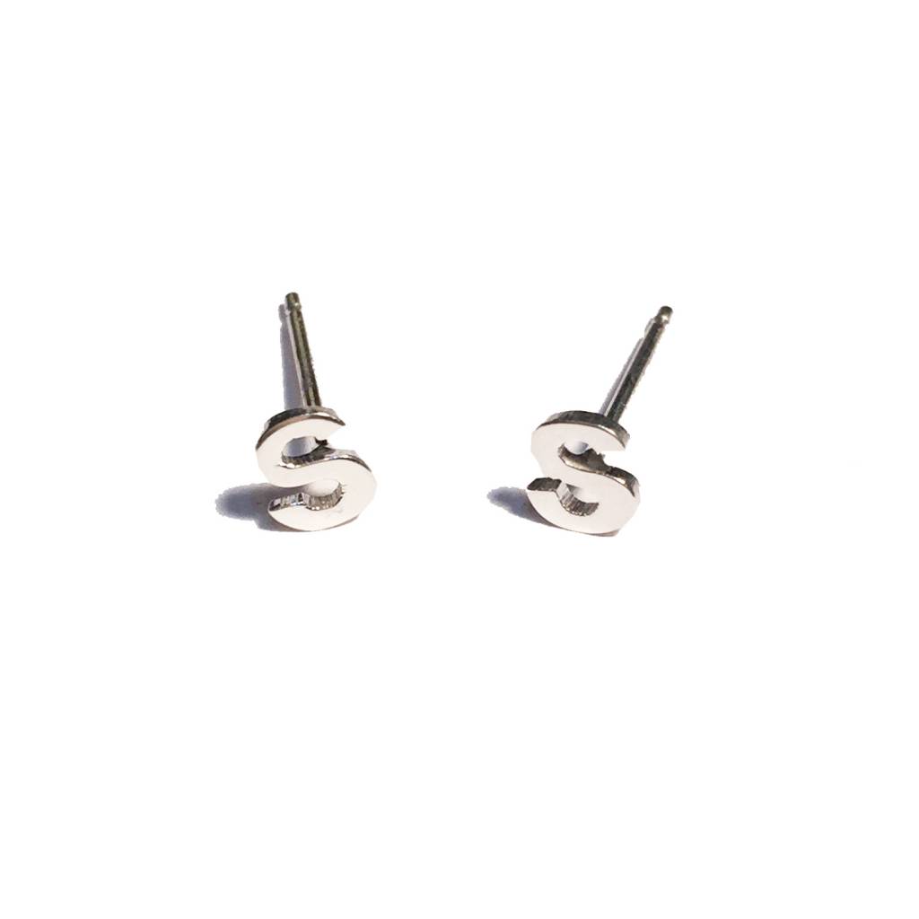 Mini Initial Stud Earrings Precious Cargo Mini Initial Stud Earrings
