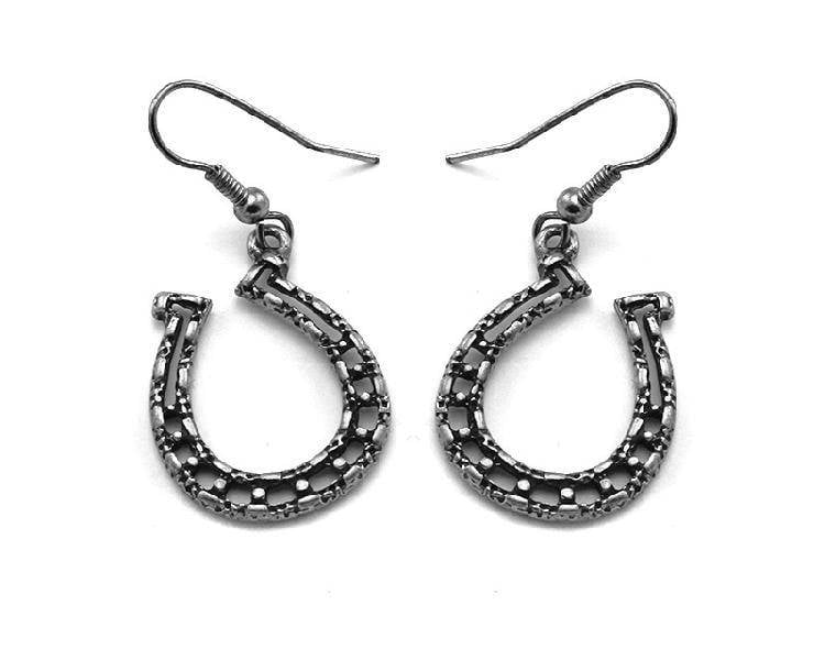 Wex Earrings Silver Horseshoe G Horse Supply Western Wear Wex Earrings Silver Horseshoe