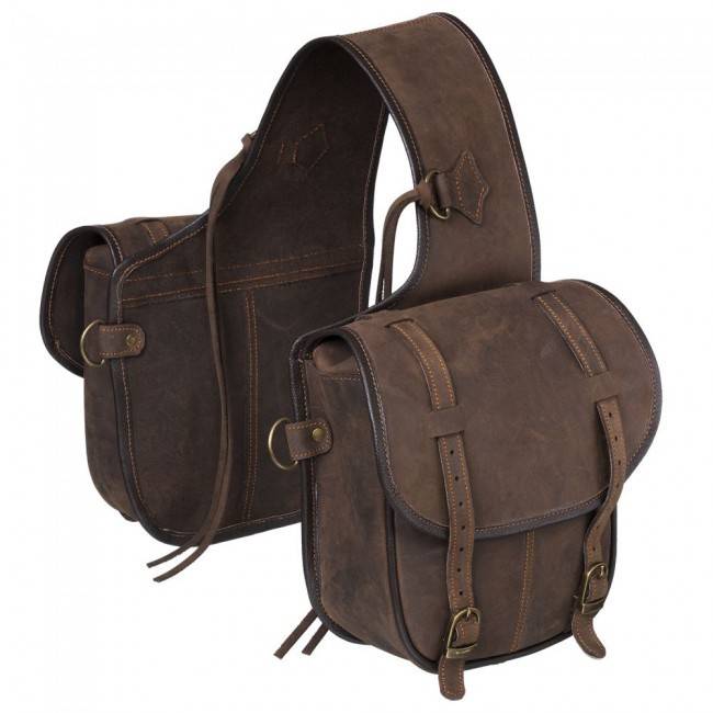 Tough 1 Soft Leather Saddle Bag Brown Gass Horse