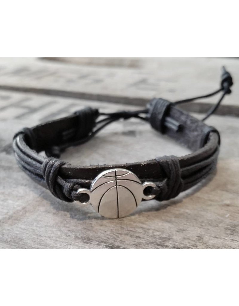 Leather Basketball Bracelet Old Main Emporium Leather Basketball Bracelet