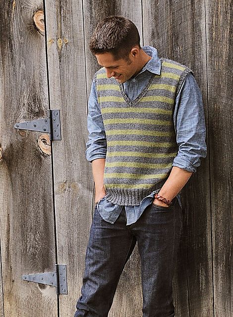 Wool & Co. Feature Pattern of the Week - Men’s Striped Vest