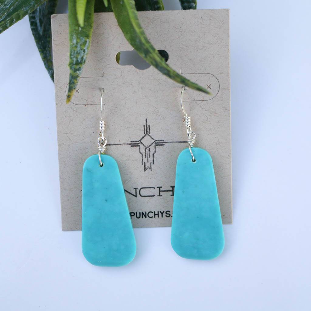 1 2 Teardrop Compressed Aqua Turquoise Earring Punchy S Usa Punchy S 1 2 Teardrop Compressed Aqua Turquoise Earring