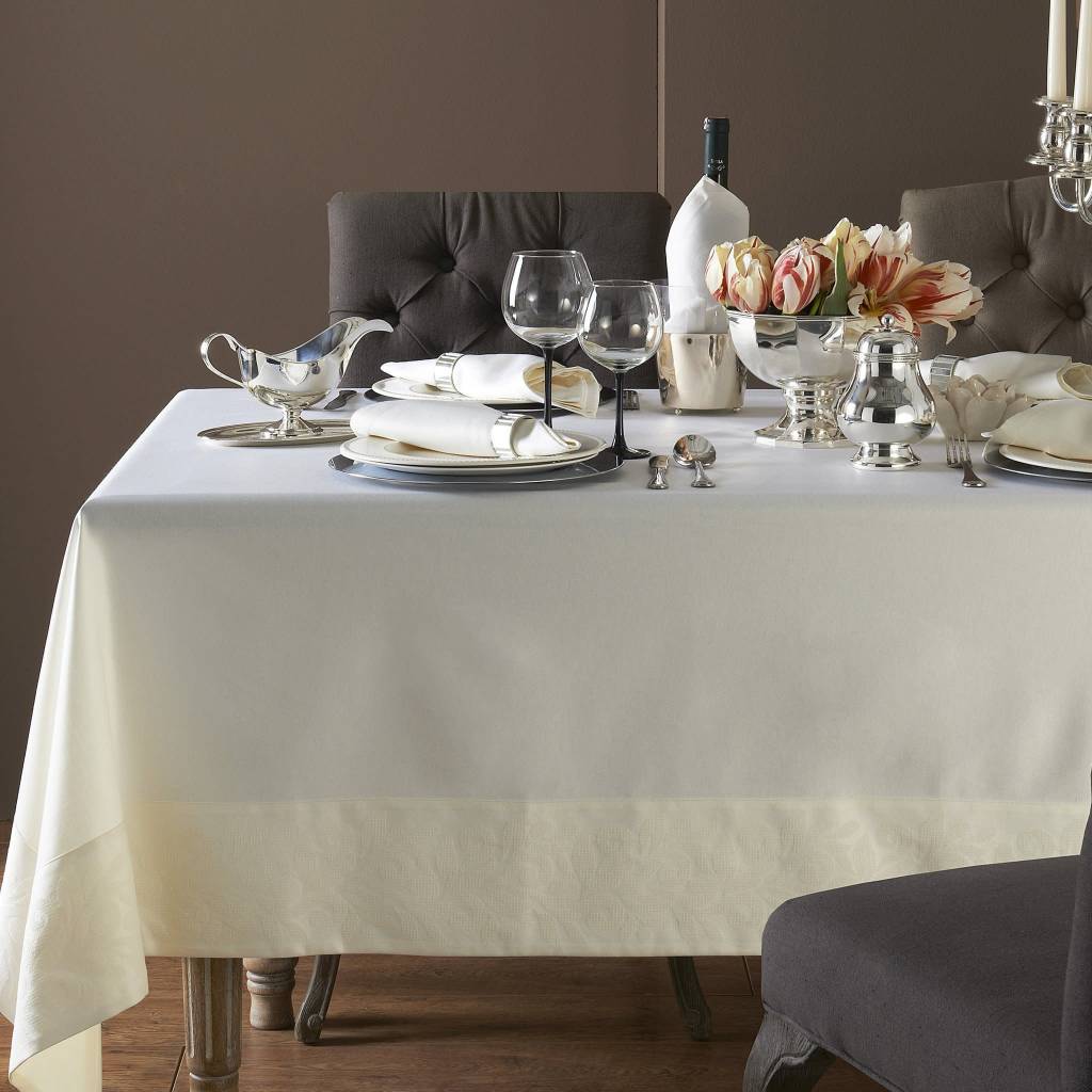 Geneva Cream Tablecloth 70 x 144 - Timeless Table