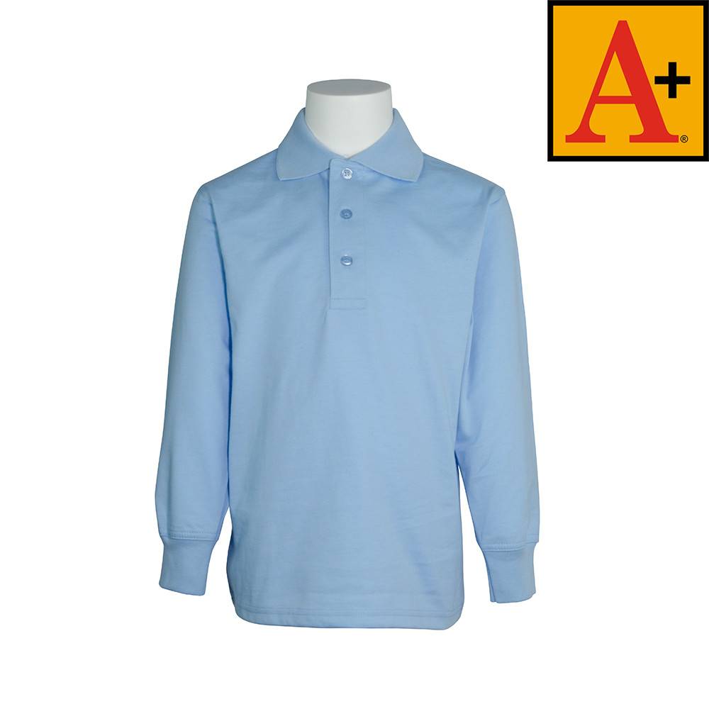 Light Blue Long Sleeve Jersey Polo #8326 - Merry Mart Uniforms