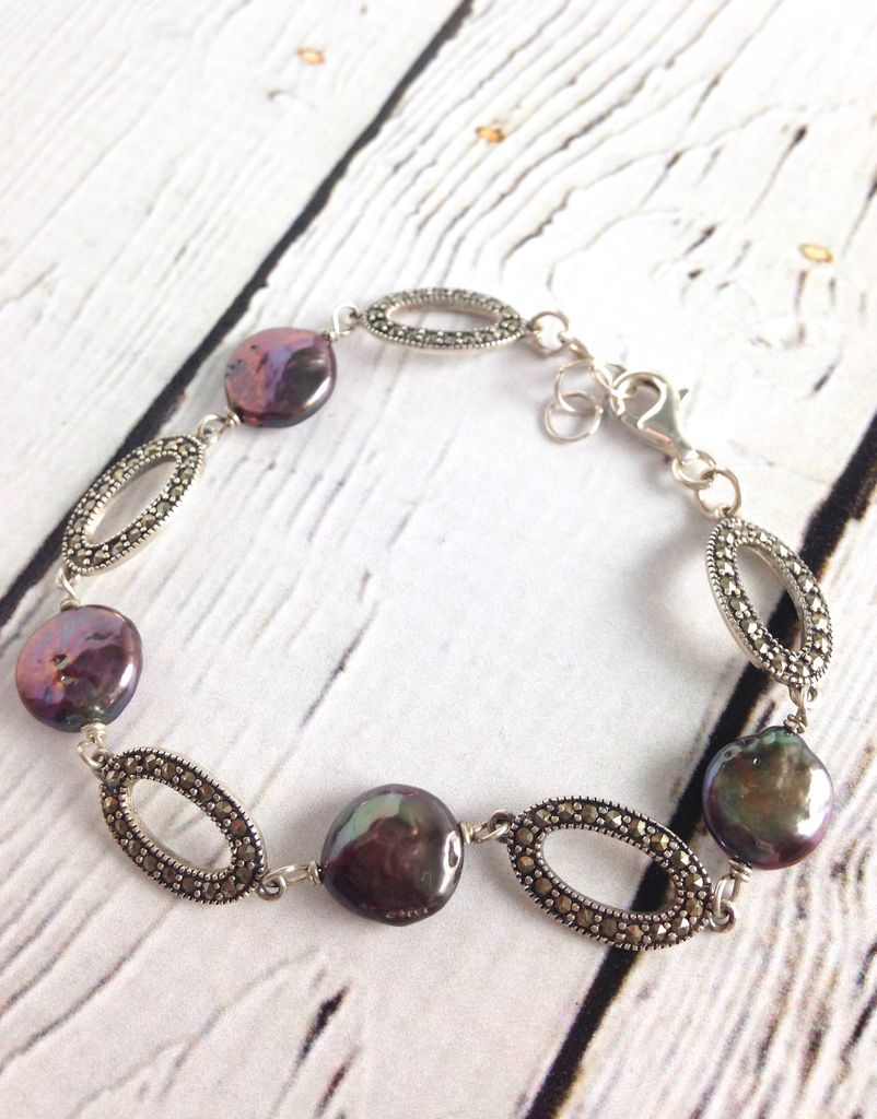 Sterling Silver And Marcasite Bracelet 7 5 In The City Sterling Silver And Marcasite Bracelet