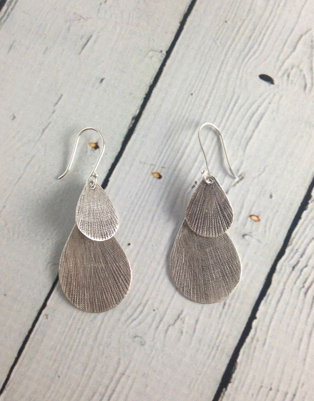 Hill Tribe Silver Stamped Double Teardrop Earrings In The City Hill Tribe Silver Stamped Double Teardrop Earrings