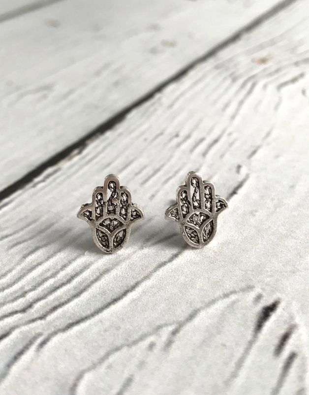 Sterling Silver Hasma Stud Earrings In The City Sterling Silver Hasma Stud Earrings