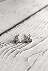 silver sailboat earrings