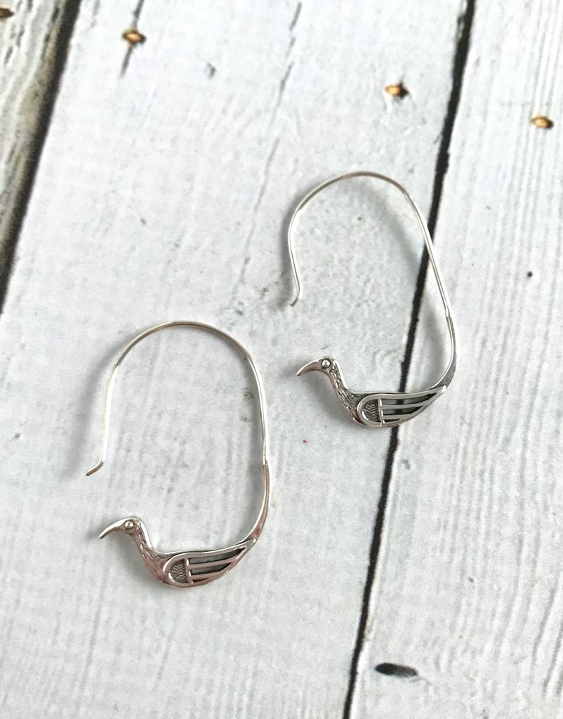 Sterling Silver Bird Hoop Earrings In The City Sterling Silver Bird Hoop Earrings