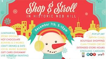 Nob Hill Shop & Stroll and a Holiday Gift Card Sale