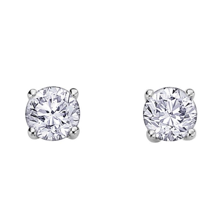 White Gold Canadian Diamond Studs Online In Canada Canadian 0 59ct