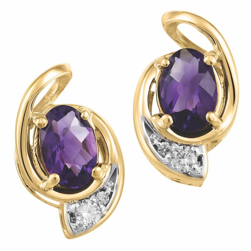 Yellow Gold Amethyst Diamond Earrings Online In Canada Amethyst Canadian Diamond