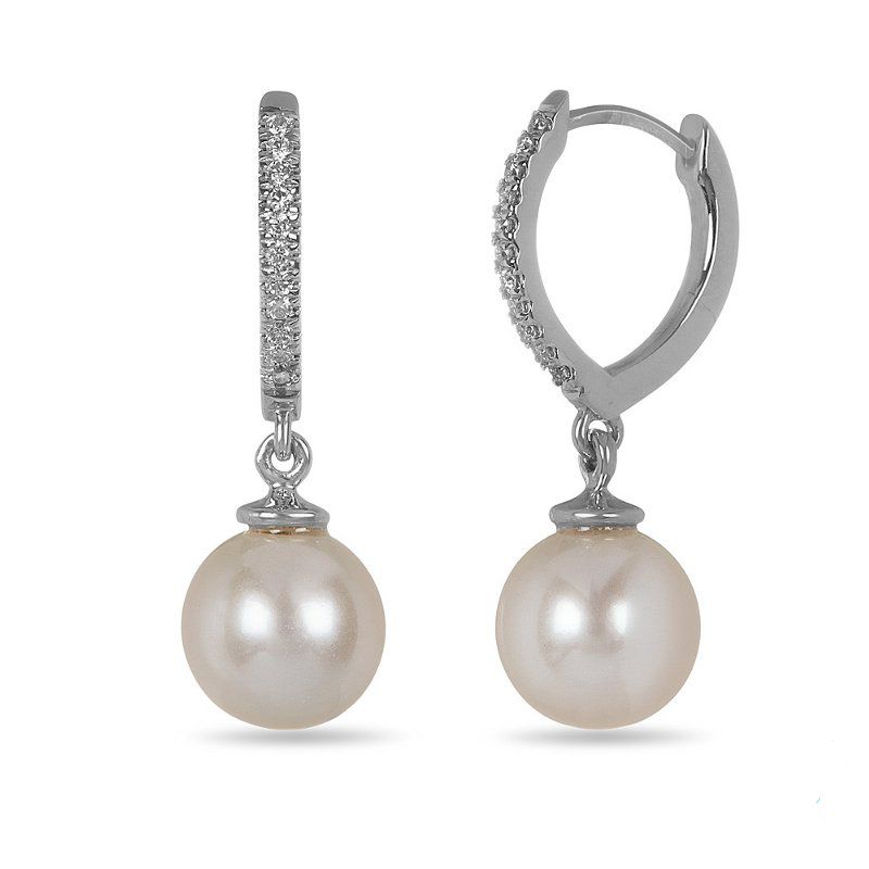 White Gold Diamond Pearl Earrings Online In Canada Pearl Diamonds