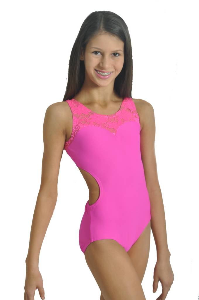 BP Designs Tween Natalie Leotard Black and Pink Dance Supplies, Tulsa