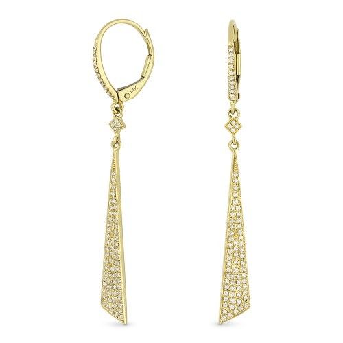 Yellow Gold Diamond Drop Earrings Freedman Jewelers Madison L De11037 Yellow Gold Diamond Drop Earrings