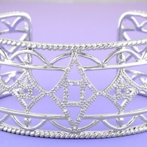 Silver and Diamond Bangle