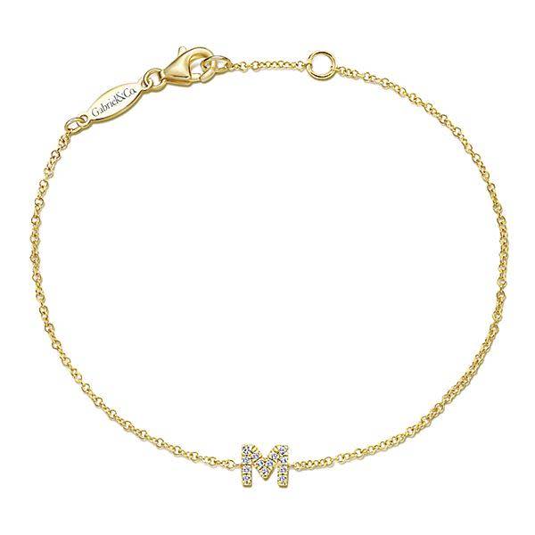 Tb4033 14kt Yellow Gold Diamond Initial Bracelet Freedman Jewelers Gabriel Co Tb4033 14kt Yellow Gold Diamond Initial Bracelet