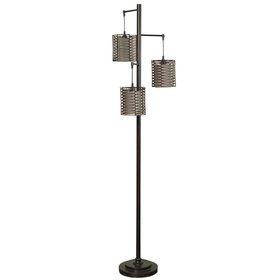 Contemporary Rattan Floor Lamp Bronze Finish Beckman S Contemporary Rattan Floor Lamp Bronze Finish