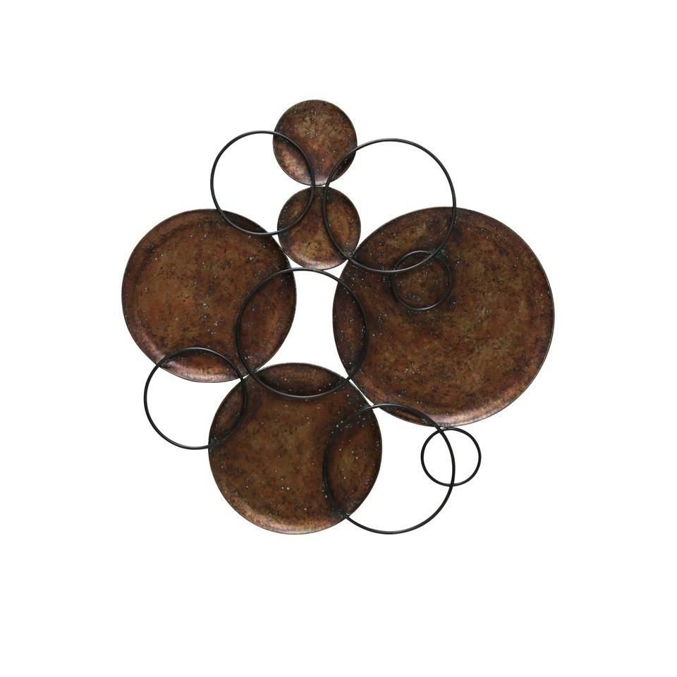 Black And Copper Circle Wall Art Beckman S Hammered Copper Circles Connected By Black Metal Wall Art