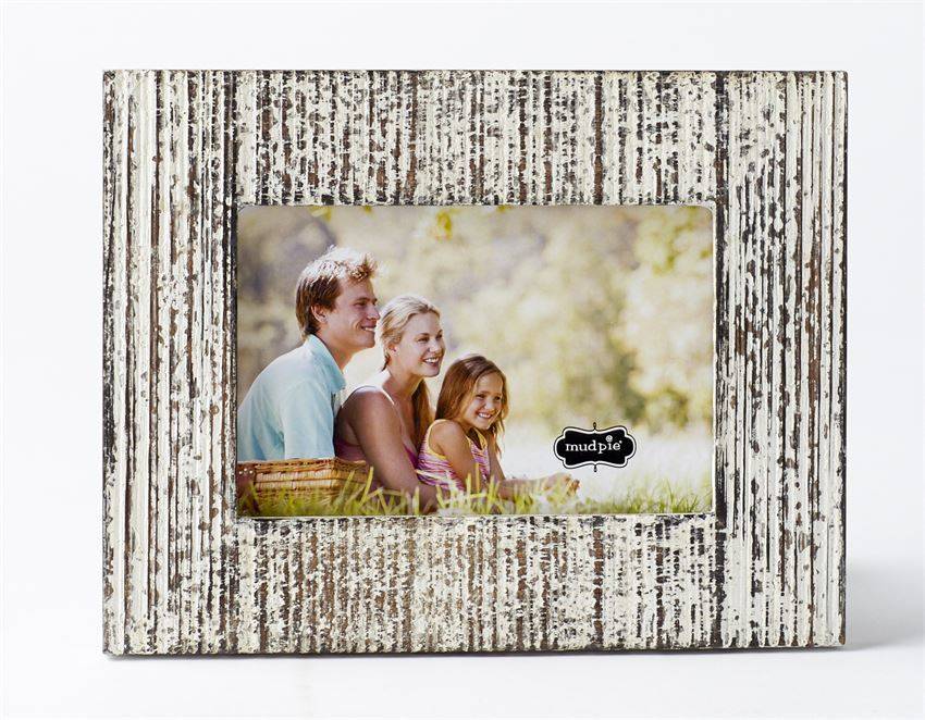 Large White Distressed Wood Frame Beckman S