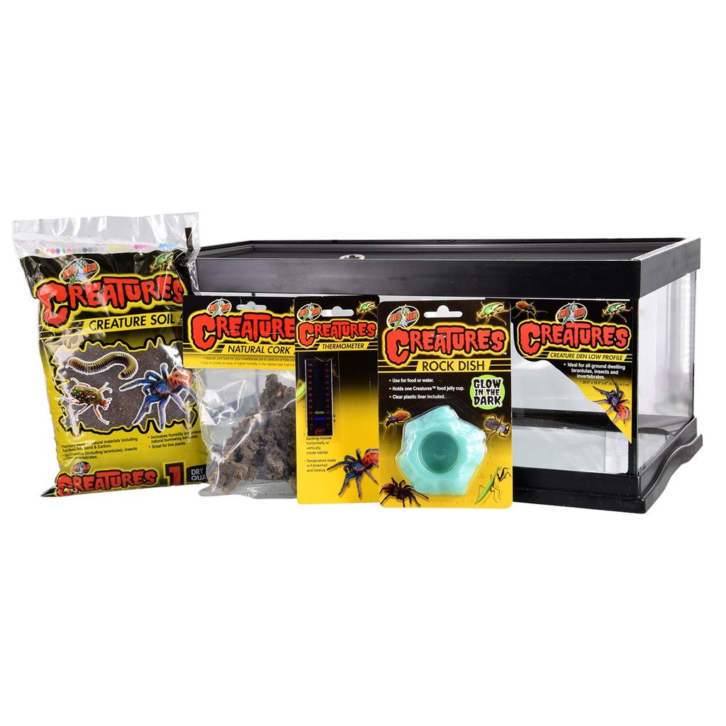 Reptiles Zoo Med Creatures Creature Den Low Profile Starter Kit 6 gal