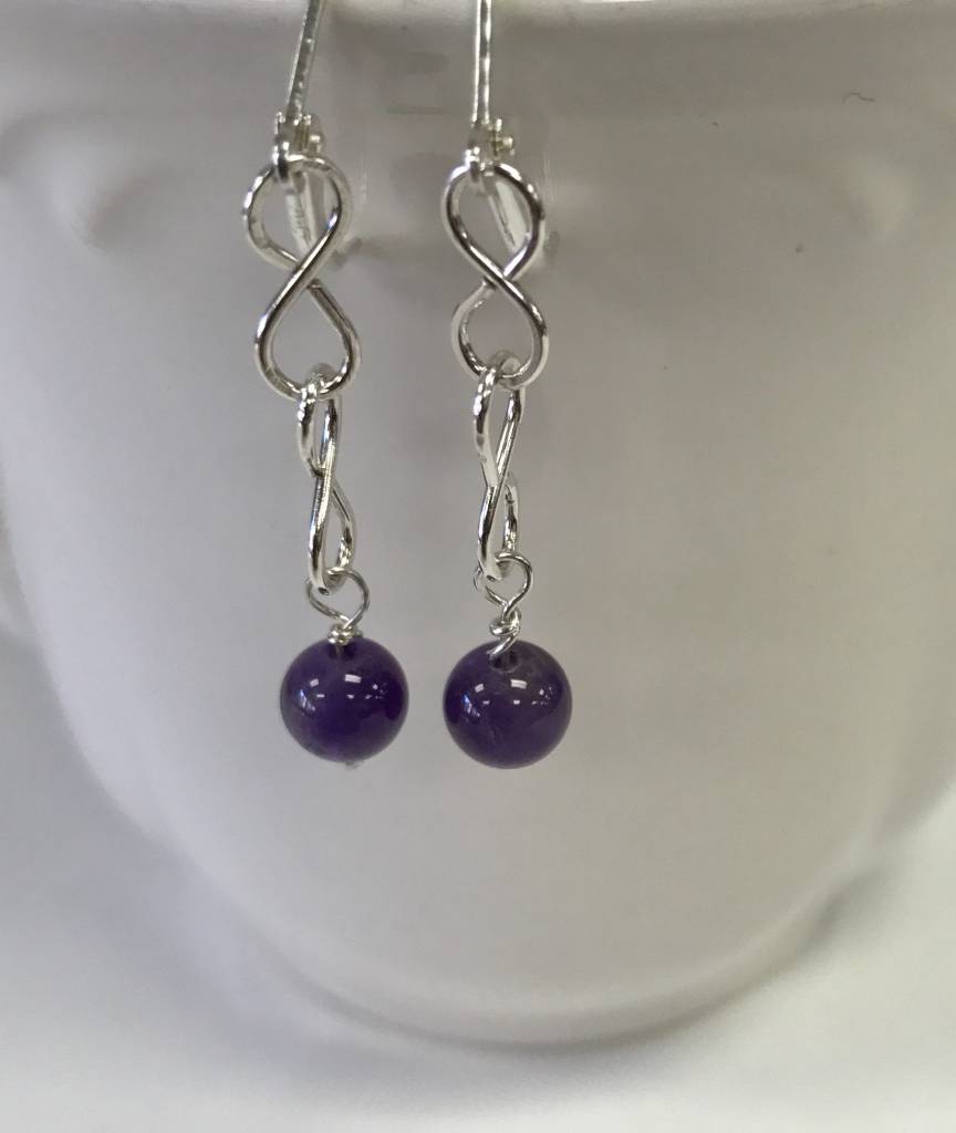 Sterling Silver And Amethyst Earrings Marketplace New England Inc Stone On Silver Sterling And Amethyst Earrings