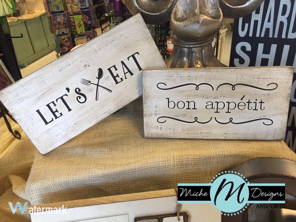 Let S Eat Wooden Sign Small Miche Designs And Gifts Let S Eat Wooden Sign Small
