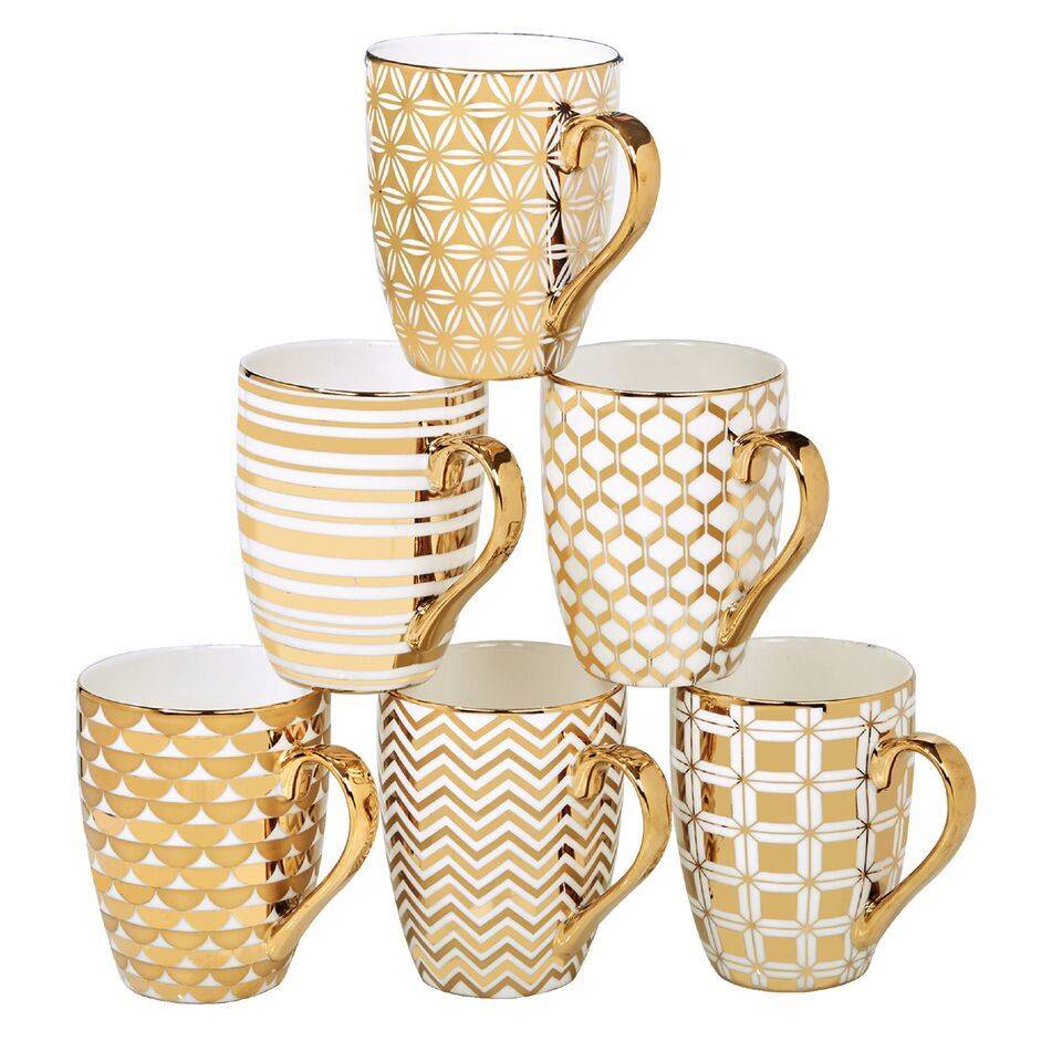 Certified International Elegance Gold Plated Tapered Mug 16 ounces ...