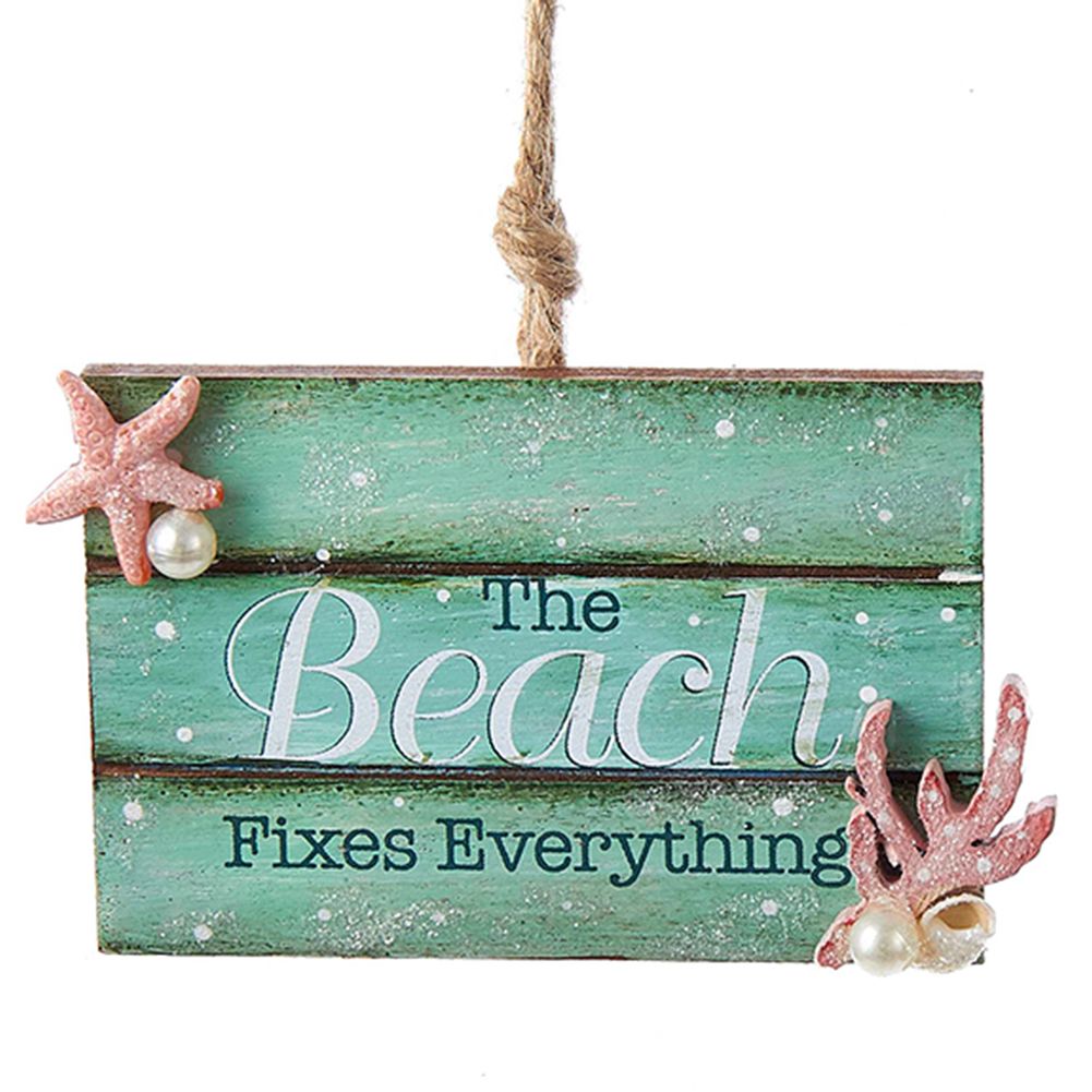 Kurt Adler Wooden Beach Sign W The Fixes Everything Kurt Adler Wooden Beach Sign W The Fixes Everything Ornament