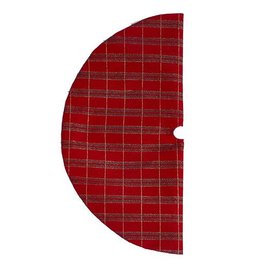 Kurt Adler Miniature Tree Skirt 20inch Plaid Glitter Print W Stripes Kurt Adler Miniature Tree Skirt 20inch Plaid Glitter Print W Stripes