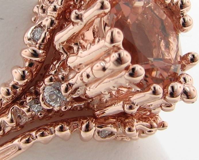 organic morganite rose gold wedding ring set princ