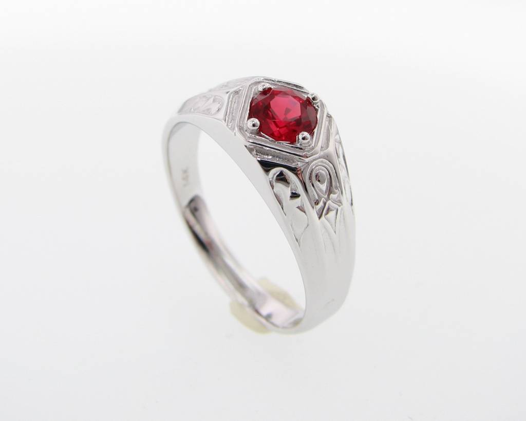 Ruby White Gold Men's Ring, Decorous Wexford Jewelers