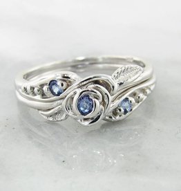 Tanzanite Wedding Set Wexford Jewelers Signature Rose Tanzanite Silver Wedding Ring Set Tea