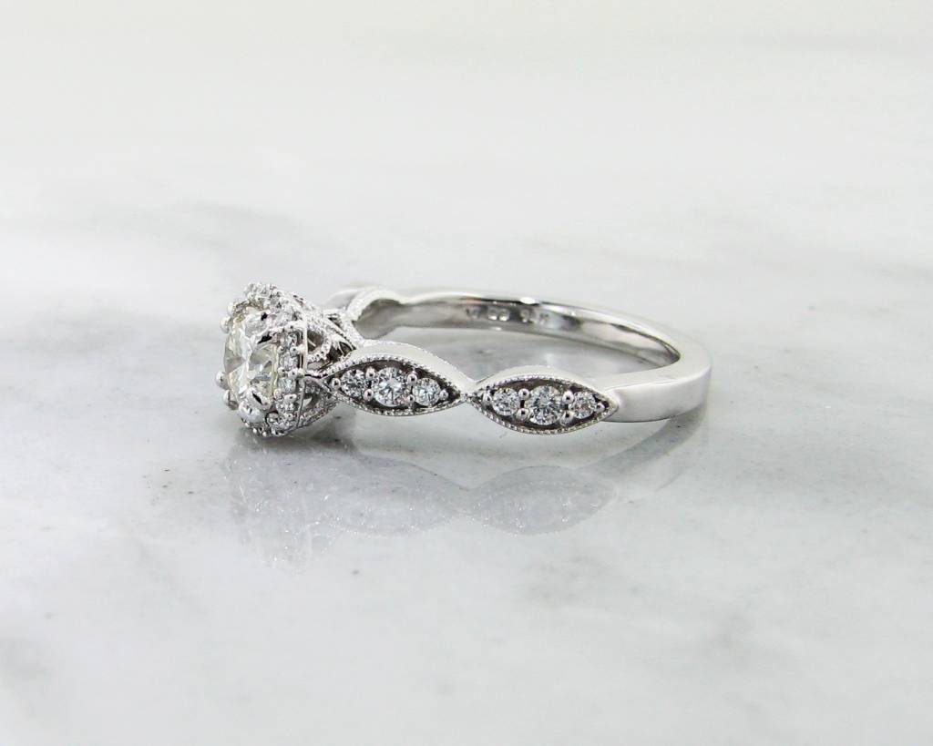 White Gold Halo Diamond Wedding Ring Set Pee Wexford Jewelers Pee Timeless Bridal White Gold Halo Diamond Wedding Ring Set