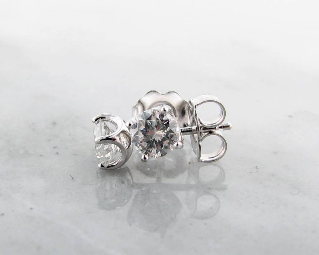 Diamond Stud Earrings White Gold 0 68ct Tdw Wexford Jewelers Vintage Diamond Stud Earrings White Gold