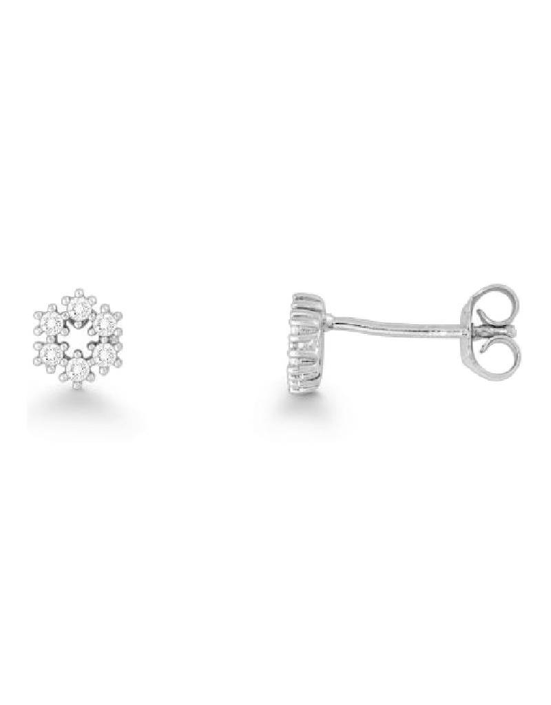 Sterling Silver Snowflake Cubic Zirconia Stud Earrings 6mm Simply Cla Sterling Silver Snowflake Cubic Zirconia Stud Earrings 6mm