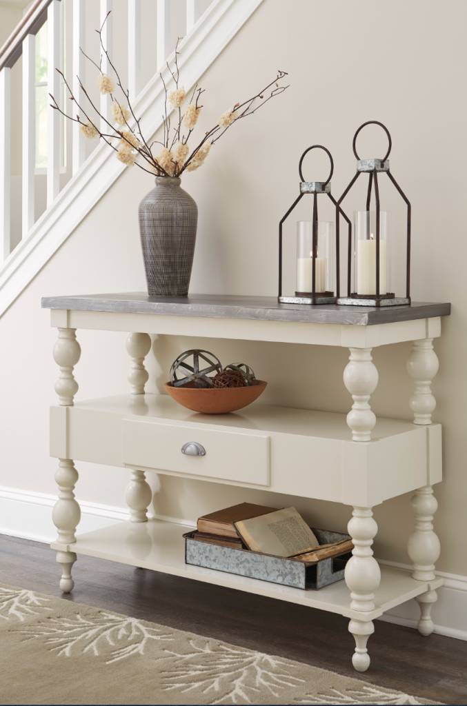 Console Sofa Table Fossil Ridge Antique White A4000013 Home Signature Design Console Sofa Table Fossil Ridge Antique White A4000013