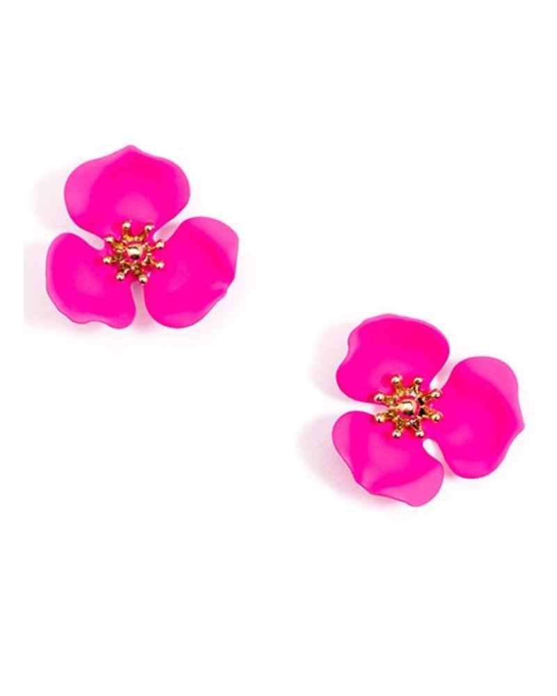 Blooming Lotus Stud Earrings In Hot Pink Shady And Katie Blooming Lotus Stud Earrings In Hot Pink