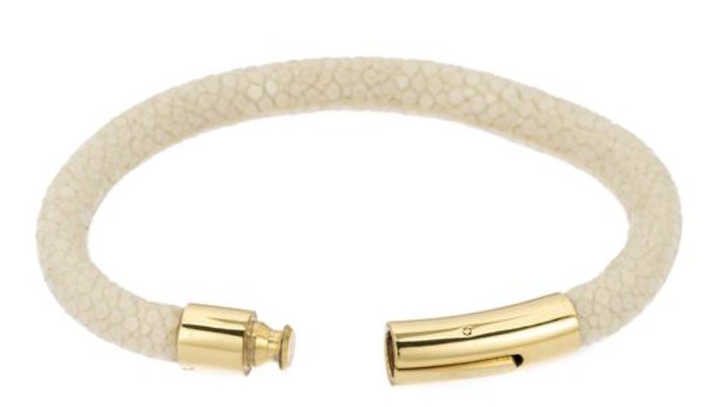 Genuine Reen 6mm Cord Bracelet Gold Bayonet Clasp Size Medium Genuine Reen 6mm Cord Bracelet Gold Bayonet Clasp Size Medium 7 5 In Ivory