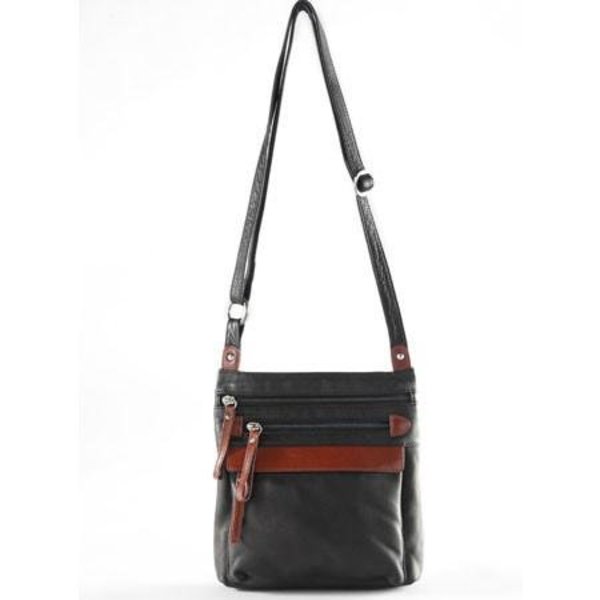Medium Leather Crossbody Storm Black 7109 Urban Traveller Osgoode Marley Medium Leather Crossbody Storm Black 7109