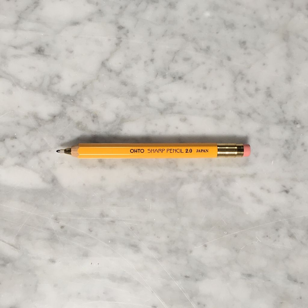 Ohto Wood Mechanical Pencil - Fat - Yellow