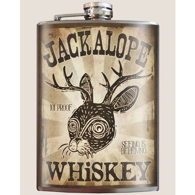 Trixie and Milo Jackalope Whiskey Flask, 8 oz