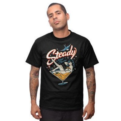 Steady Steady Martini Girl Mens Tee